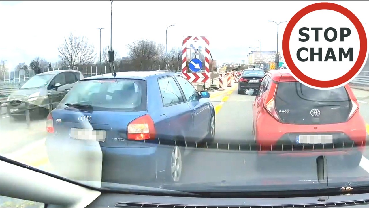 Kierowca Audi chciał wymusić jazdę na suwak. Później wyhamował autora #2181 Wasze Filmy