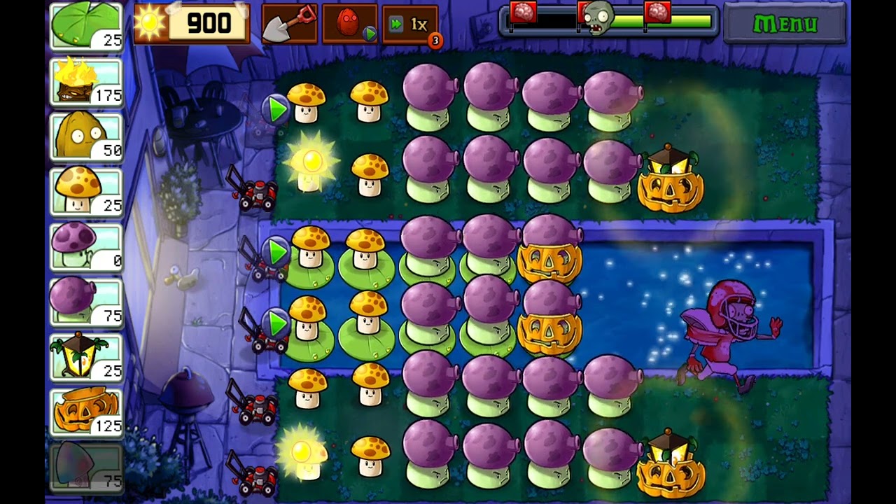 Plants vs Zombies (Fog) Level 2 (ADVENTURE 2)