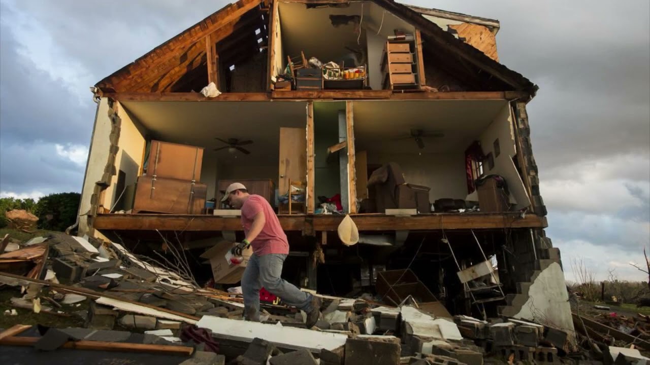 Tornado damaged ceiling fans