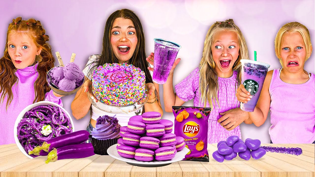 EATiNG ONLY PURPLE COLOR FOOD FOR 24 HOURS 💜