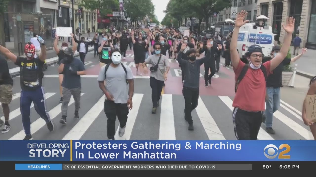 George Floyd Protests: Protesters Gathering, Marching In Lower Manhattan