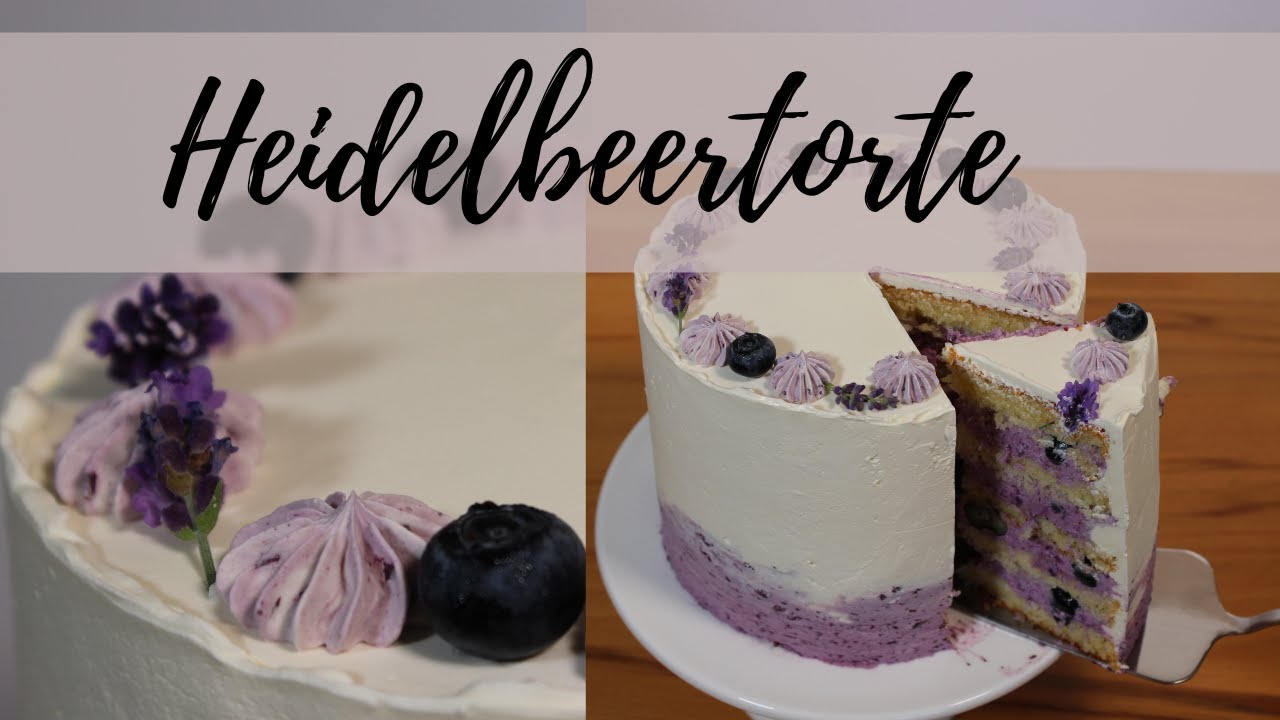 Heidelbeertorte / Torte einstreichen und dekorieren