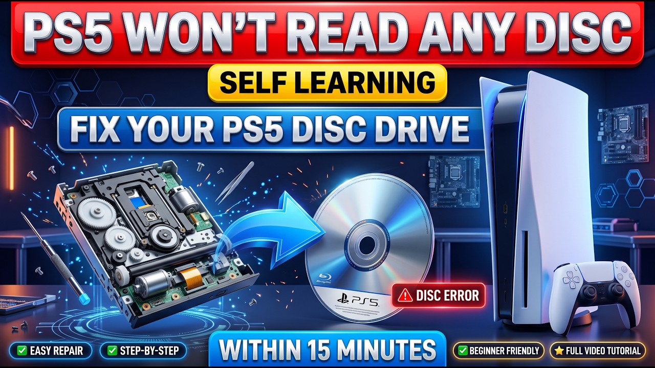 How To Replace PS5 DVD Rome Not Reading Disc 100% Work