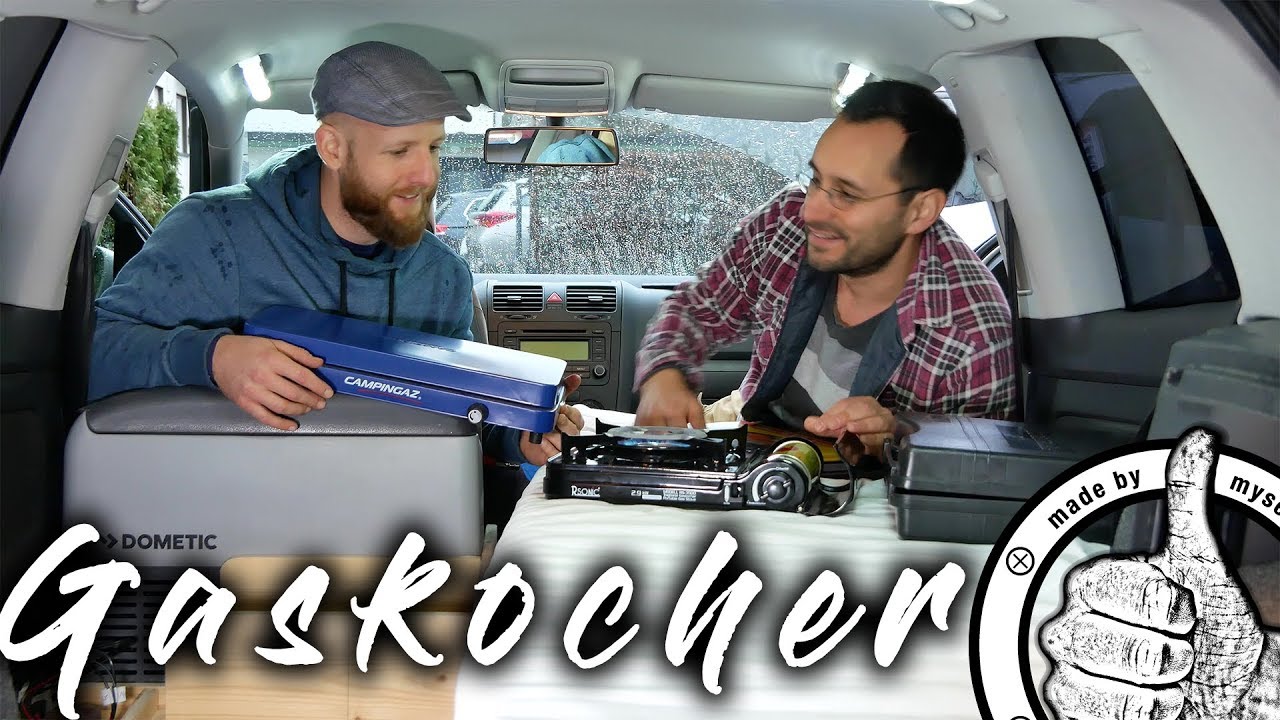 Kochen im Auto Gaskocher Campingkocher  - Teil 5 Auto in Mini Camper umbauen, Leben im Auto
