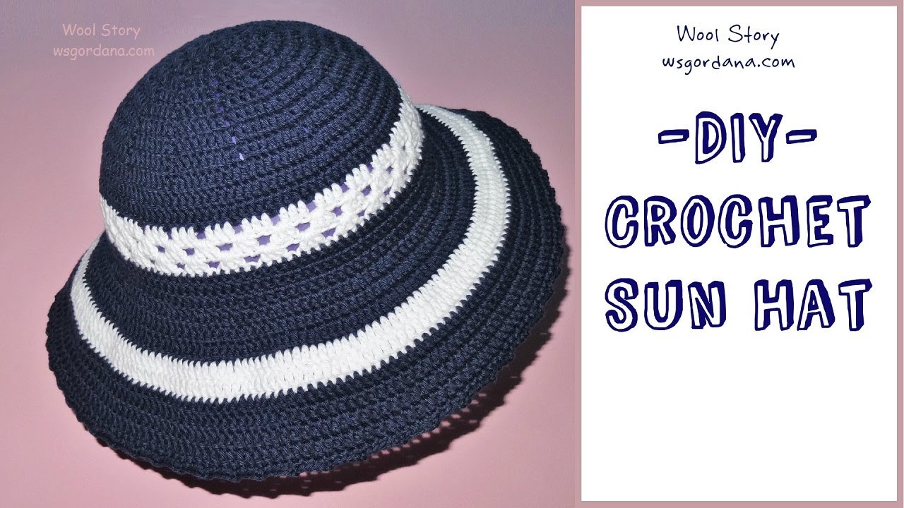 ✨Crochet Sun Hat 😍Heklani plavo-beli letnji šeši🌼