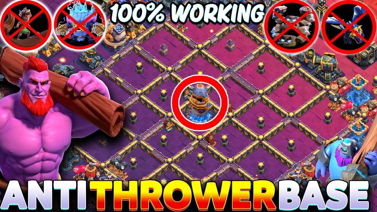 ANTI THROWER TH18 INSANE BASE LINK | AFTER UPDATE TH18 BEST WAR BASE & CWL BASE WITH COPY LINK