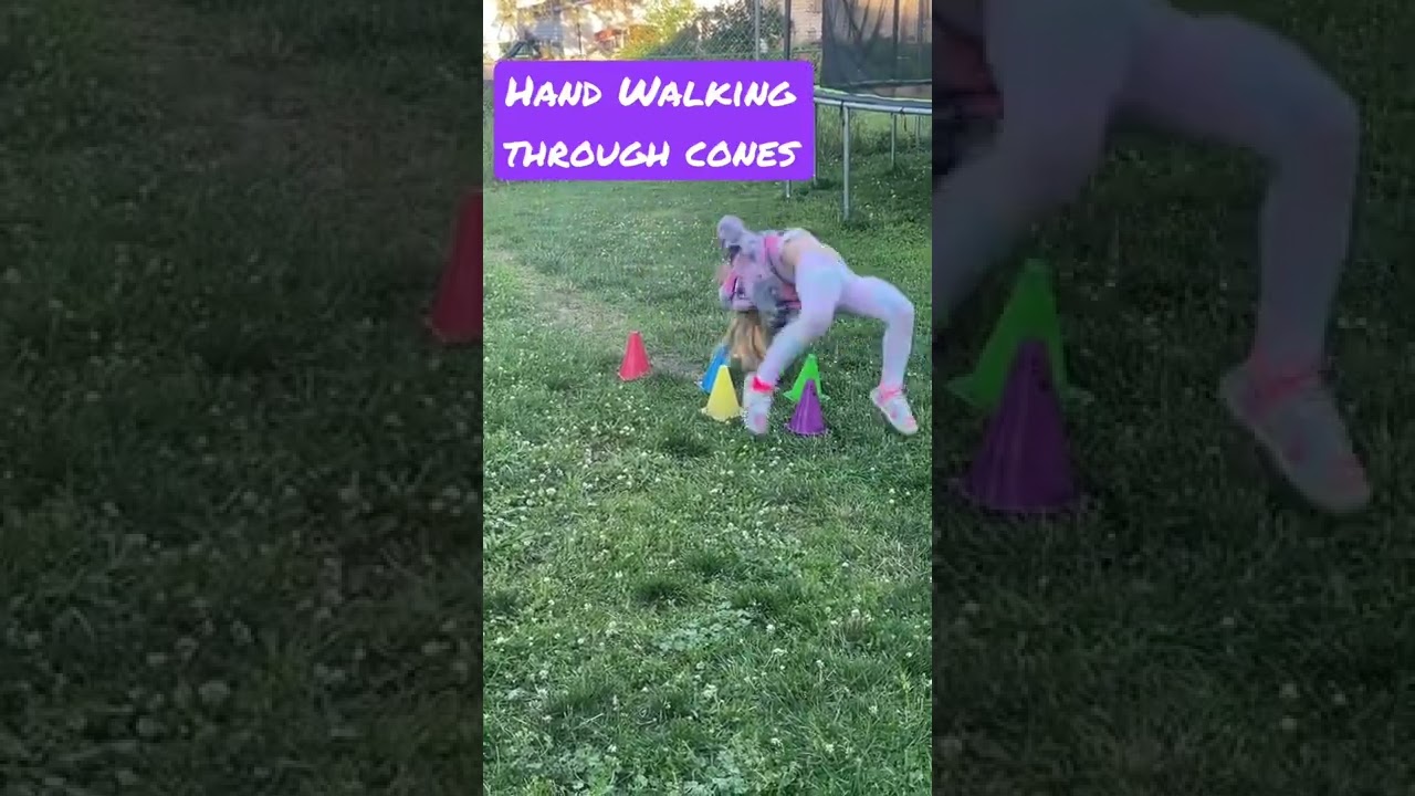 Hand Stand / Walking Challenge to see how FAR she gets 