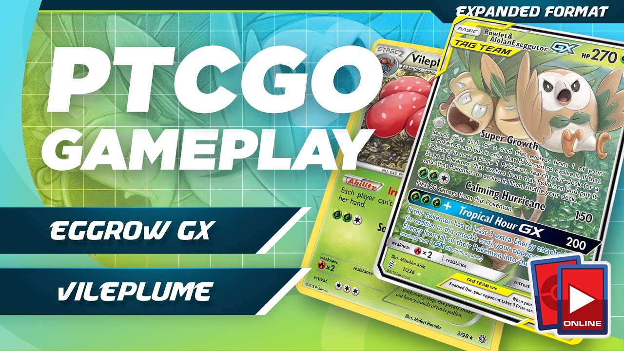 Rowlet & Alolan Exeggutor GX / Vileplume Deck &mdash; игровой процесс PTCGO (расширенный)