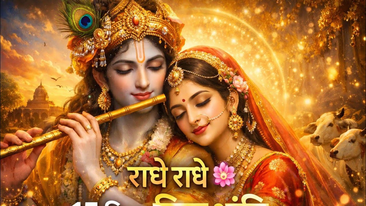 Radha Krishna Soulful Bhajan 🌸 |  Peaceful Krishna Flute Music | Divine Meditation Song