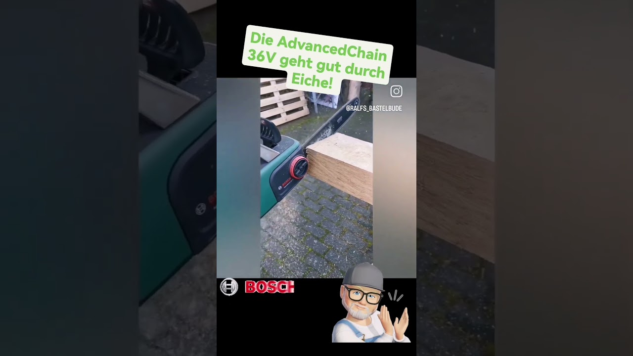 Die Bosch AdvancedChain 36V geht durch Eiche wie durch Butter! #bosch #chainsaw #bosch36v  #diy