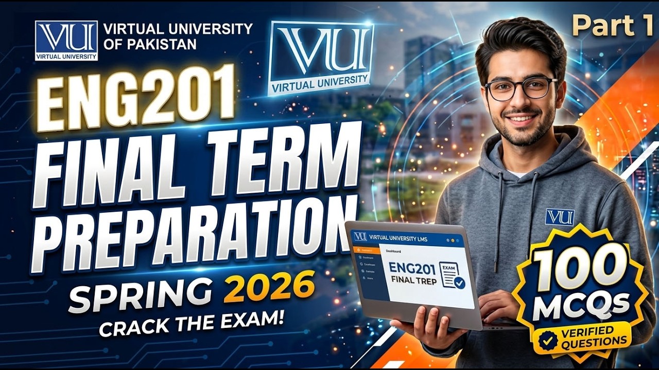 ENG201 Finalterm Preparation 2026 | ENG201 Finalterm Preparation Spring 2026 | 100 MCQs Part 1