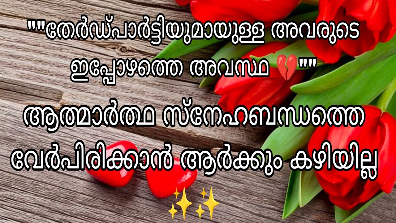 തേർഡ്പാർട്ടിയുമായുള്ള അവരുടെ ഇപ്പോഴത്തെ അവസ്ഥ💔 ആത്മാർത്ഥ സ്നേഹബന്ധത്തെ വേർപിരിക്കാൻ ആർക്കുമാവില്ല ✨✨