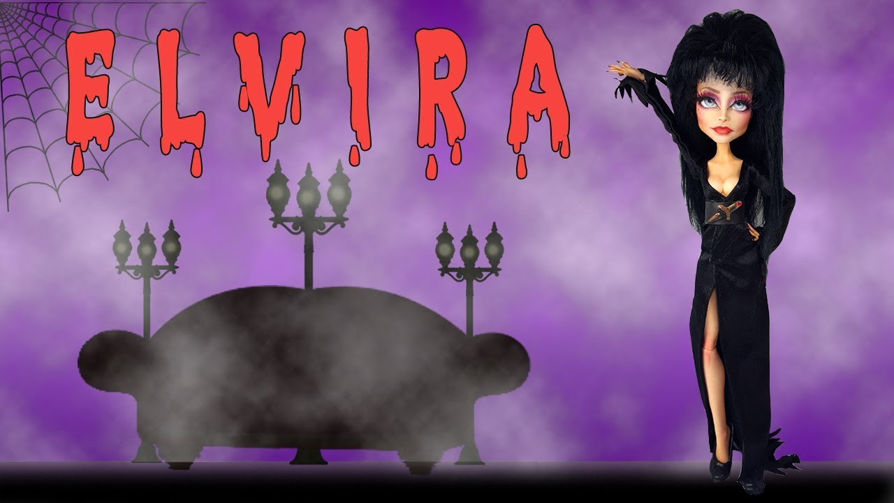 OOAK Elvira Monster High Doll: индивидуальная перекраска платья и лепка ножом от Skeriosities