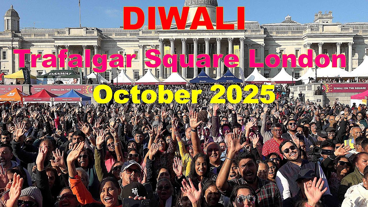 Diwali in Trafalgar Square London 2025 || ट्राफलगर स्क्वायर में दिवाली || Dancing in the Sq || DIL