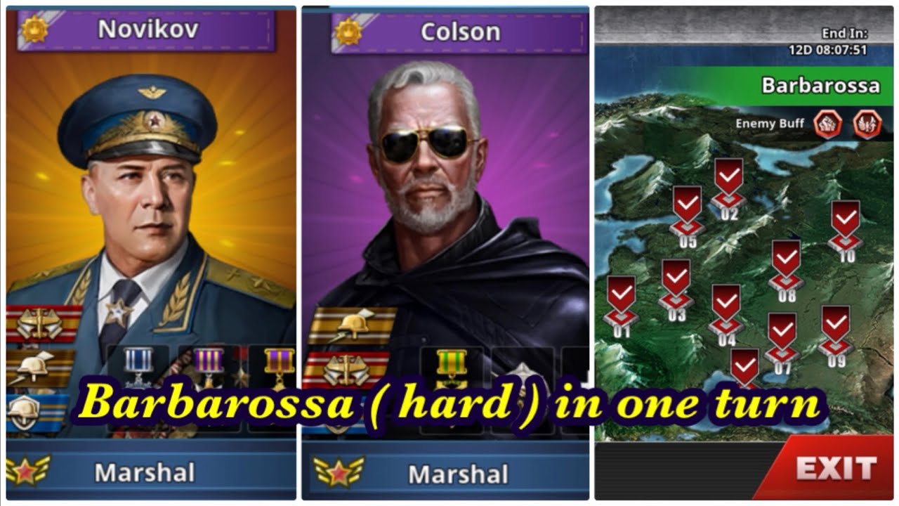 Barbarossa (hard) in 1 turn /世界征服者4/世界の覇者4/world conqueror4/wc4