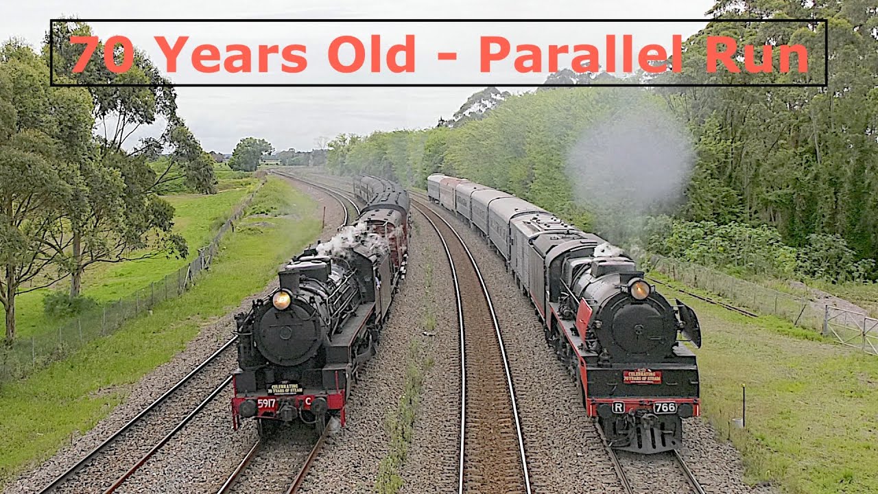 Steam locomotives 5917-R766 Parallel Run Oct 2022