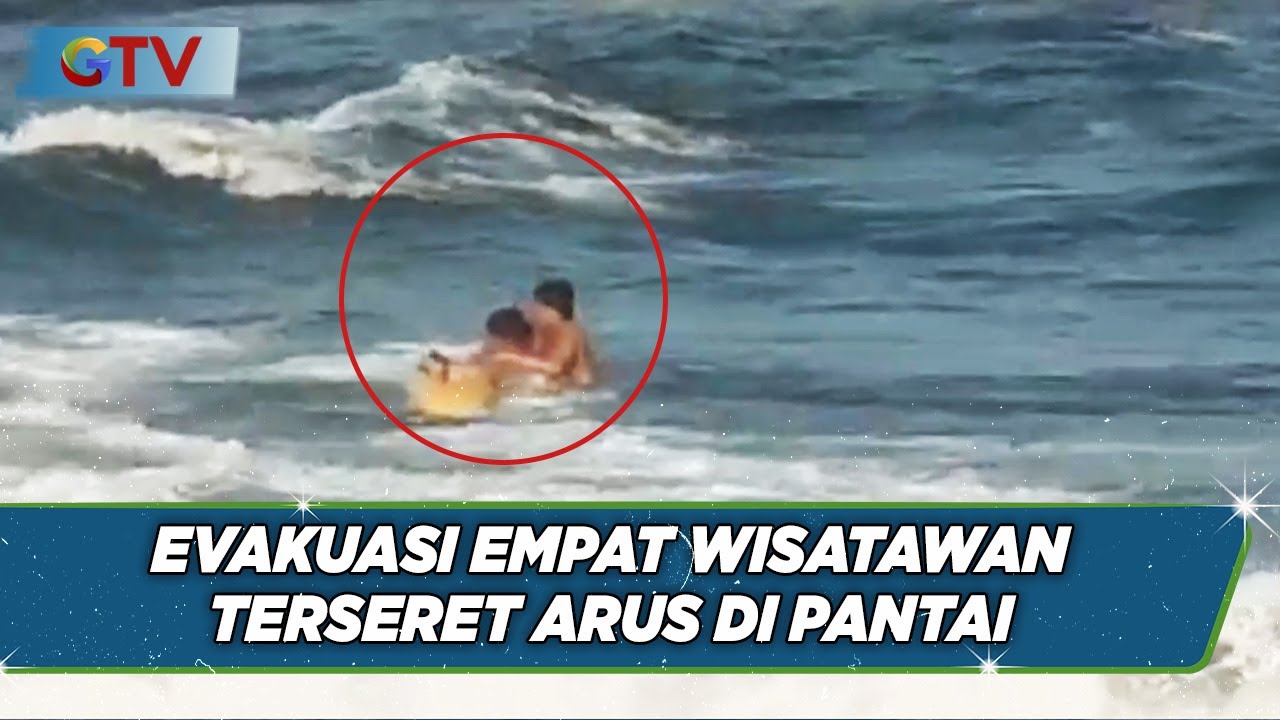 Empat Wisatawan Terseret Arus saat Berenang di Pantai Lebih, Gianyar, Bali - BIP 25/09