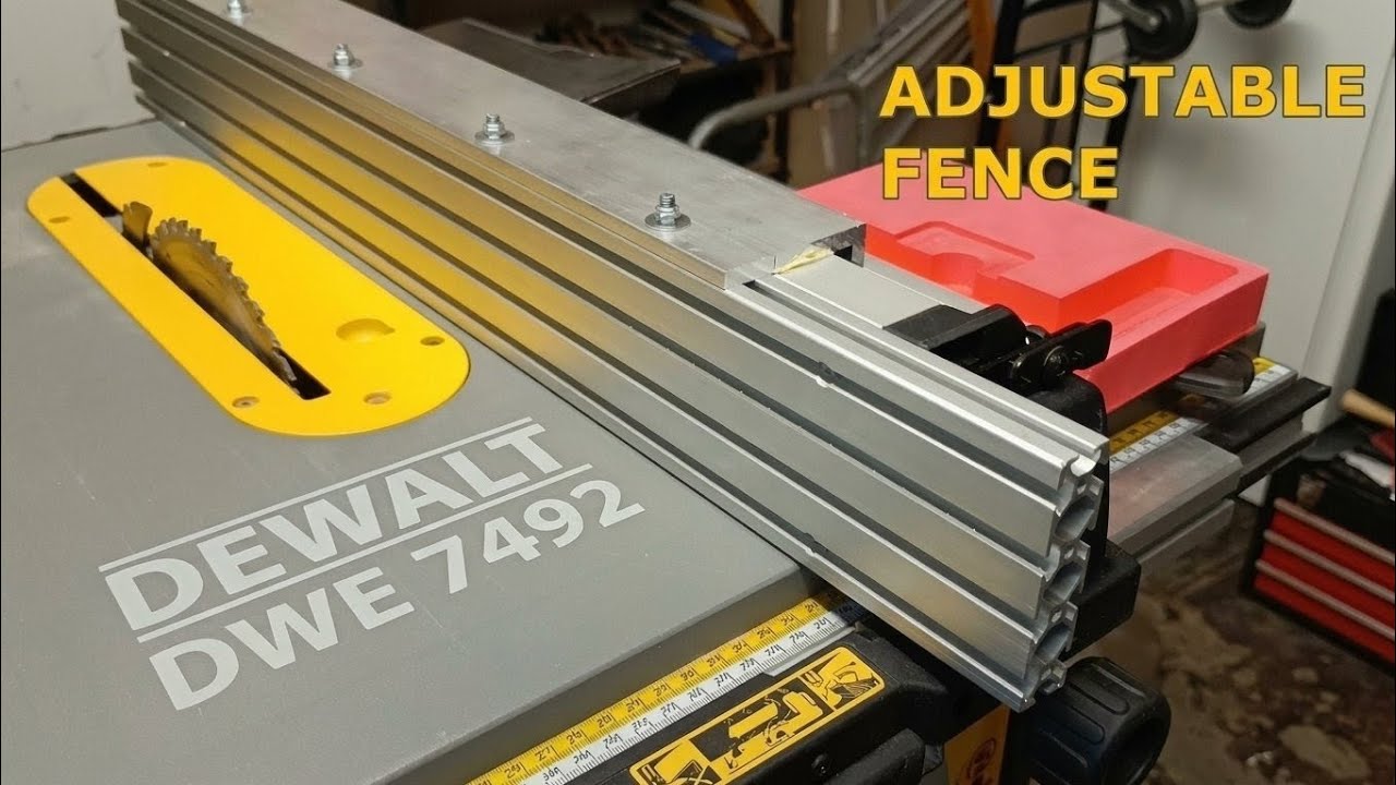 DeWalt DWE7492 table saw:  Fixing the right angle of the fence by adding an adjustable profile