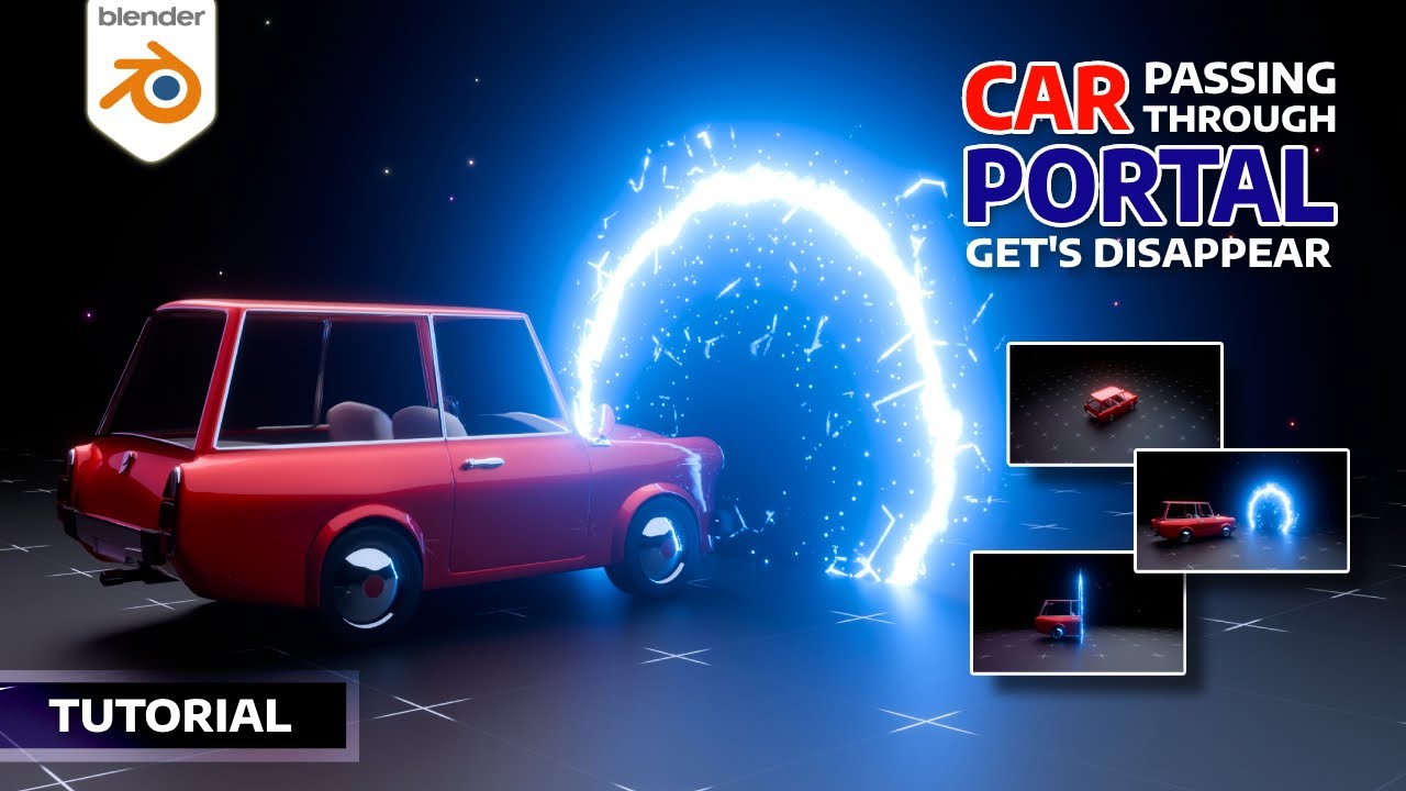 Make a Car Disappear Through Portal | #blender3d #3d #artofabhi #car #portal #AOAtutorial