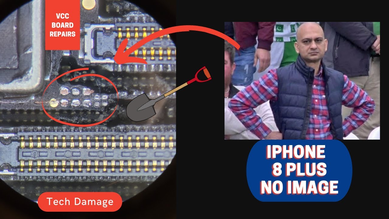 No Image Due To Technician Damage. iPhone 8 Plus with Missing Filters & Capacitors