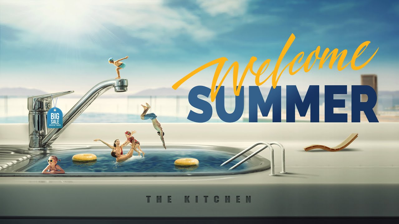 Kitchen & Pool Photo Manipulation Photoshop Tutorial