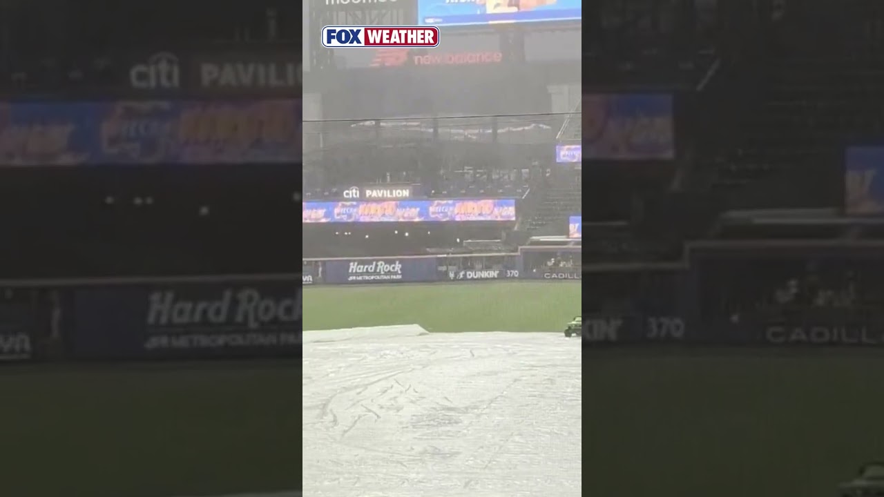 Mets Fans Forced To Take Shelter as Severe Weather Rolled Through Citi Field During a Rain Delay
