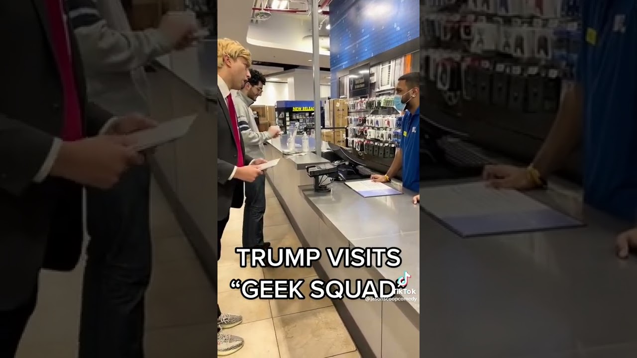 Donald Trump visits Best Buy to find votes