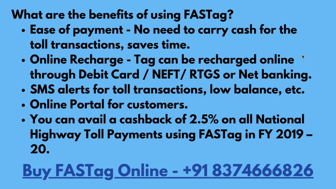 What are the benefits of using FASTag?