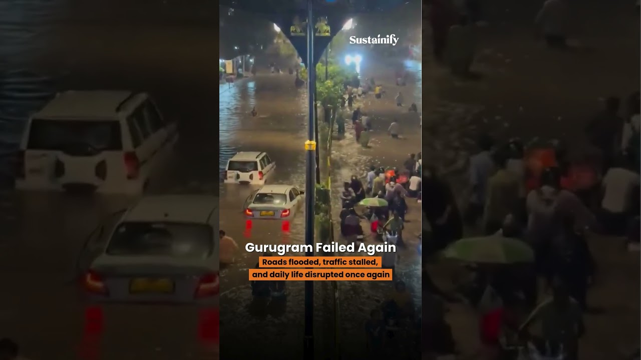 Gurugram Flooded Again | Waterlogging Crisis After Rain #sustainify