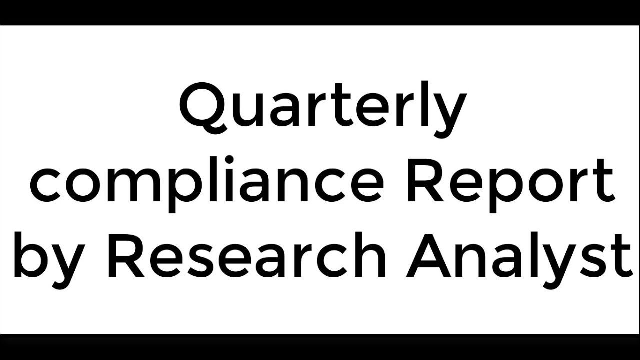 Quarterly compliance report to sebi by research analyst | CARohitTendulkar