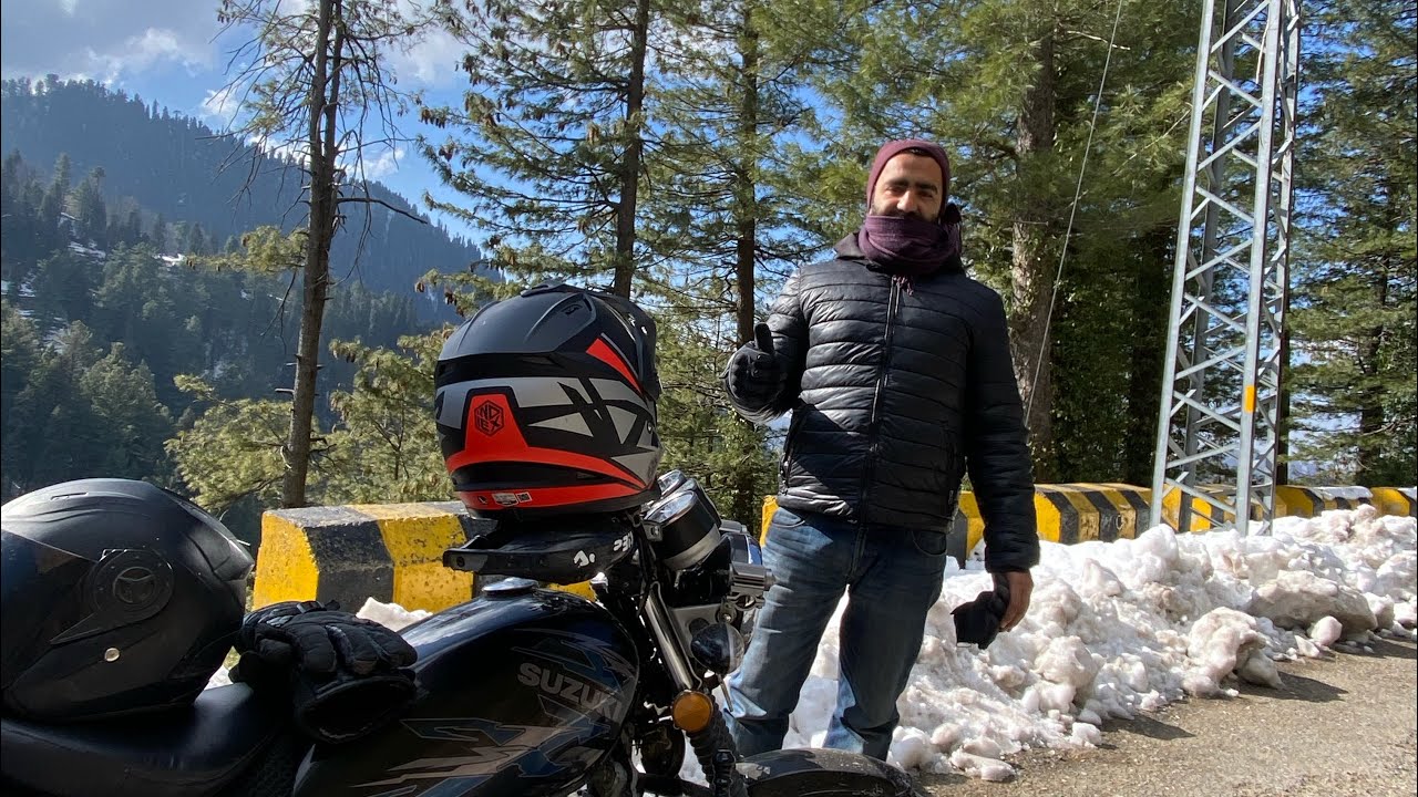 Live snowfall on the top of Miranjani after hike and bike ride from Islamabad….
