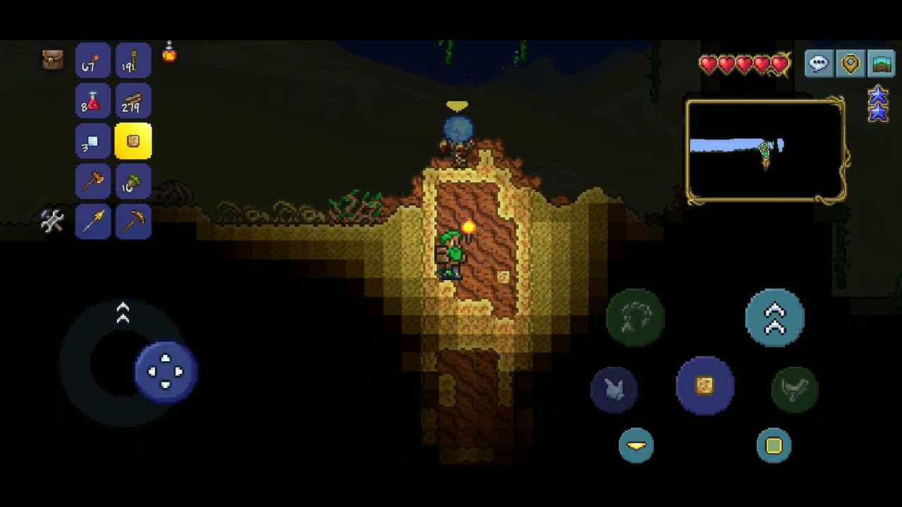Добыча ресурсов,декорирование дома и выживания в игре Terraria 