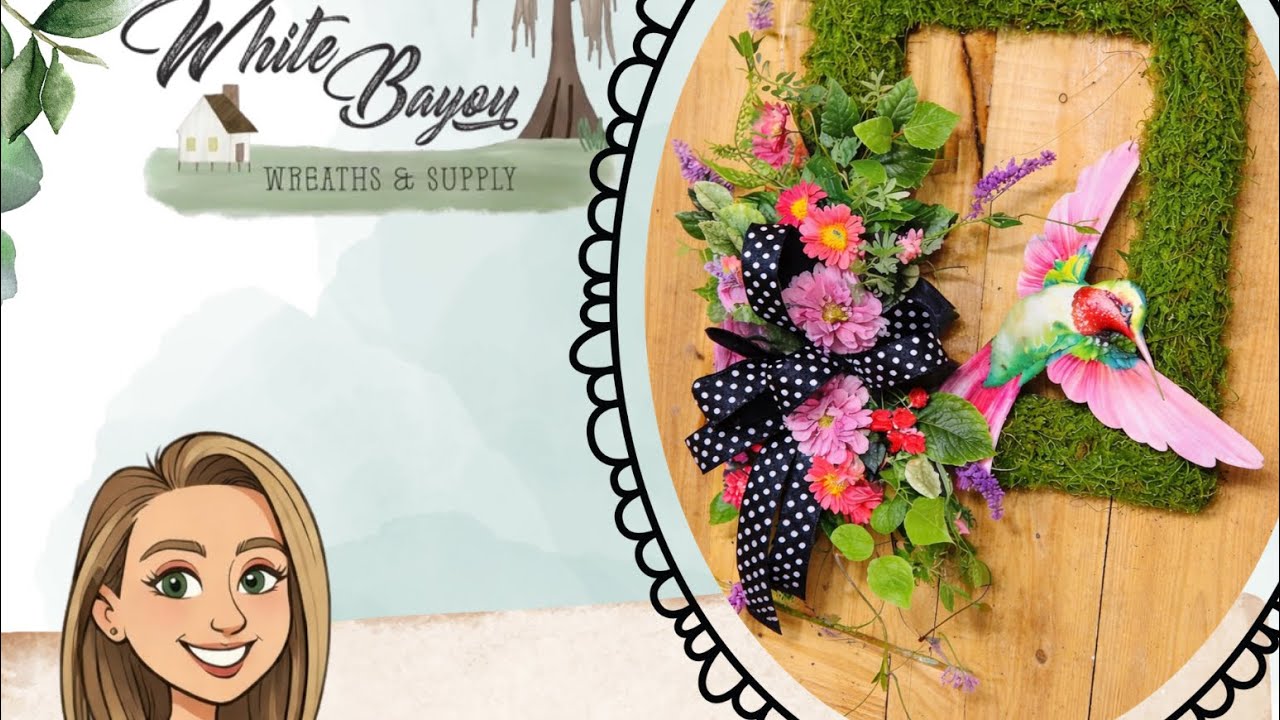Hummingbird Moss Wreath Tutorial, How to Make a Moss Frame Wreath with Floral Picks