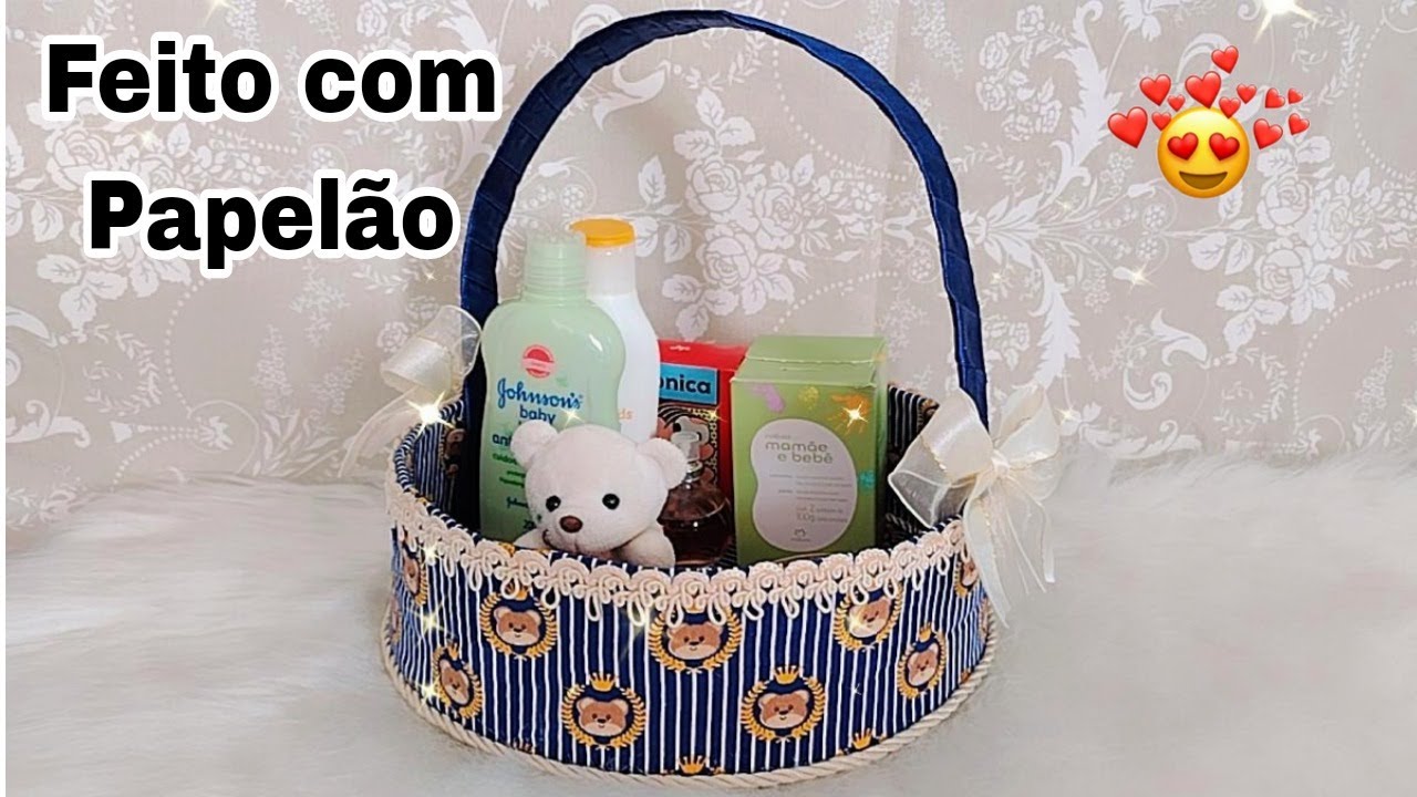 DIY - CESTO ORGANIZADOR DE BEBÊ FEITO COM PAPELÃO RECICLAGEM CRIATIVA 🥰