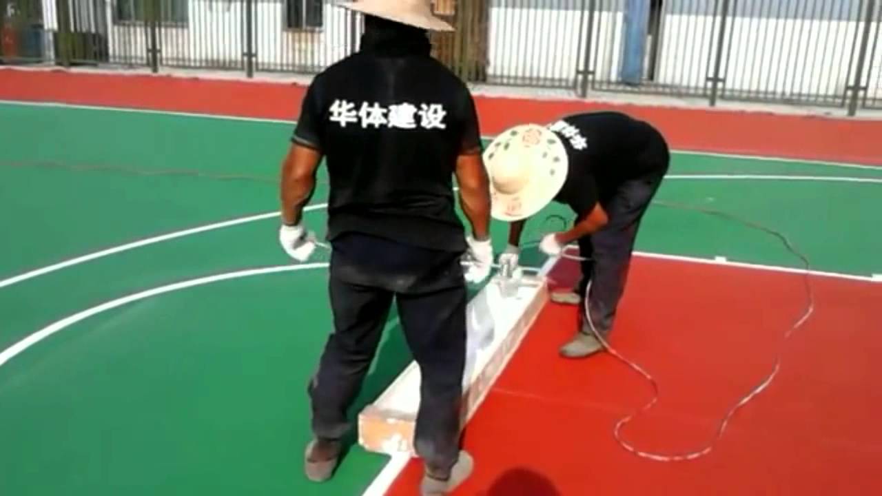 How to install the wet pour EPDM rubber surface of Basketball court Tennis court