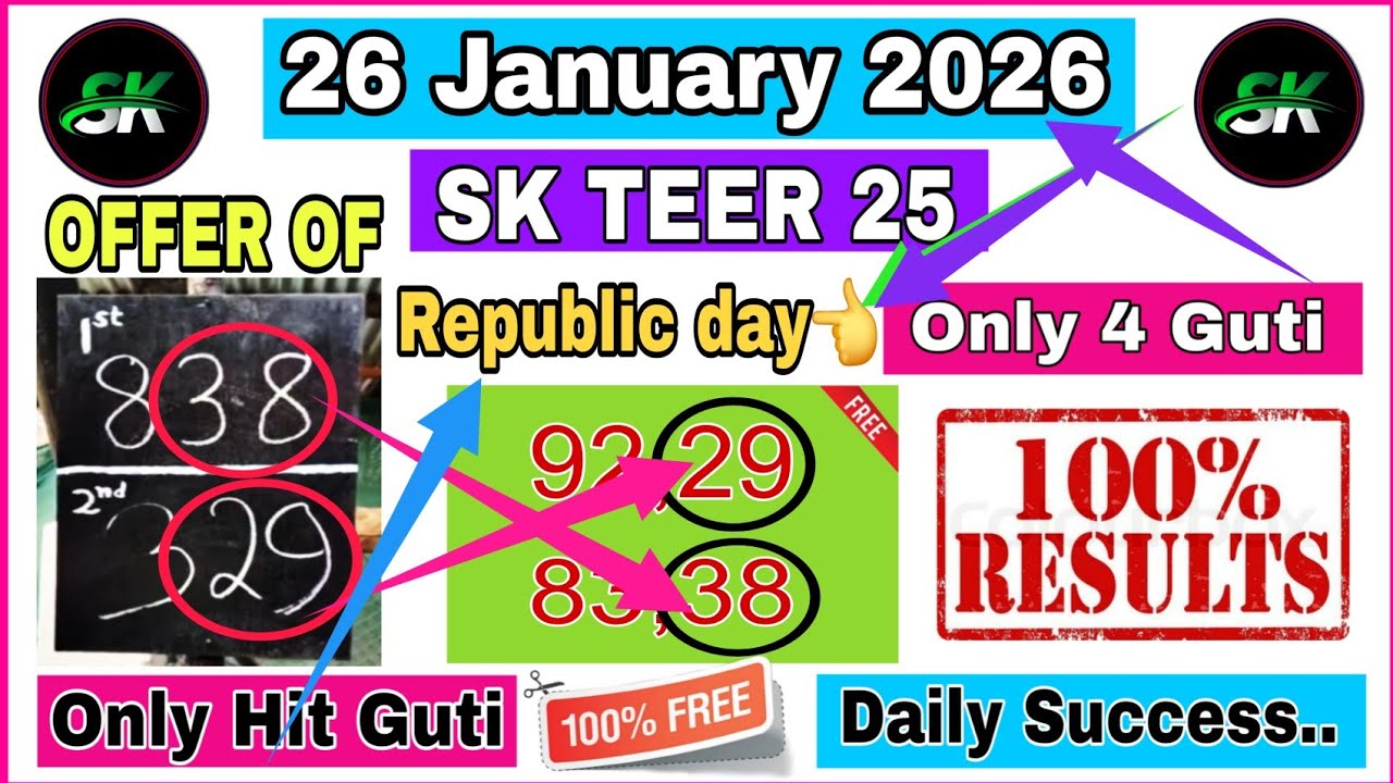 26 January 2026 Happy Republic day Ka Bigg Offer Guys..... Direct Fix Result Target biggest offer👈