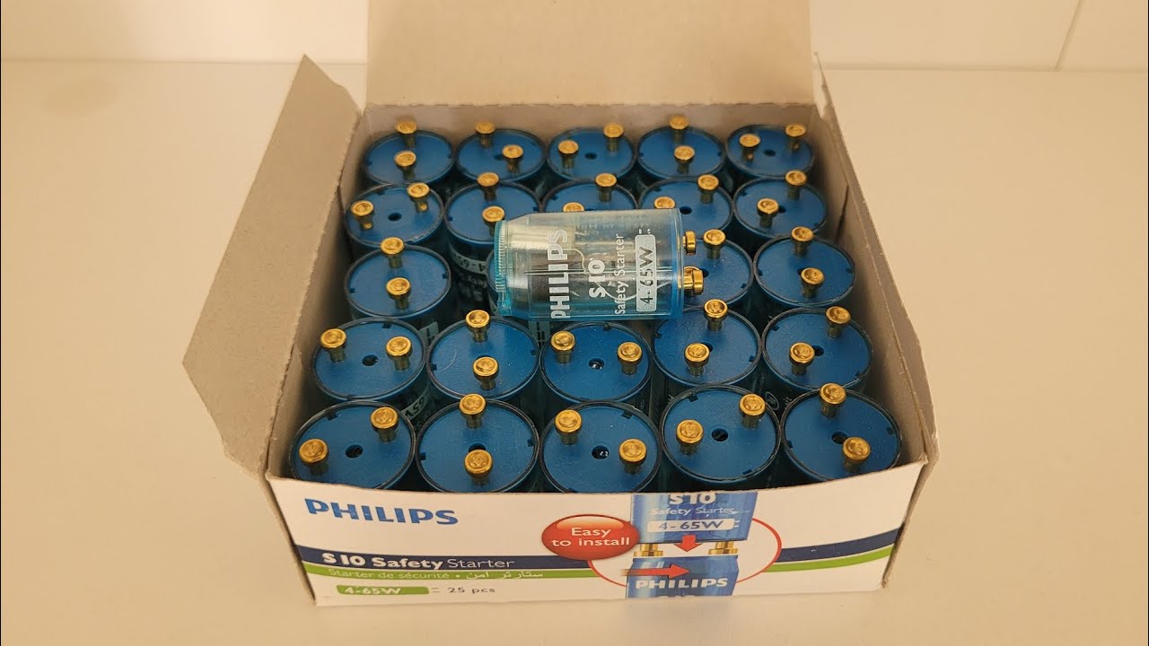 Starters spécial PHILIPS S10 4-65W transparents - bleutés [Rares - Neufs]