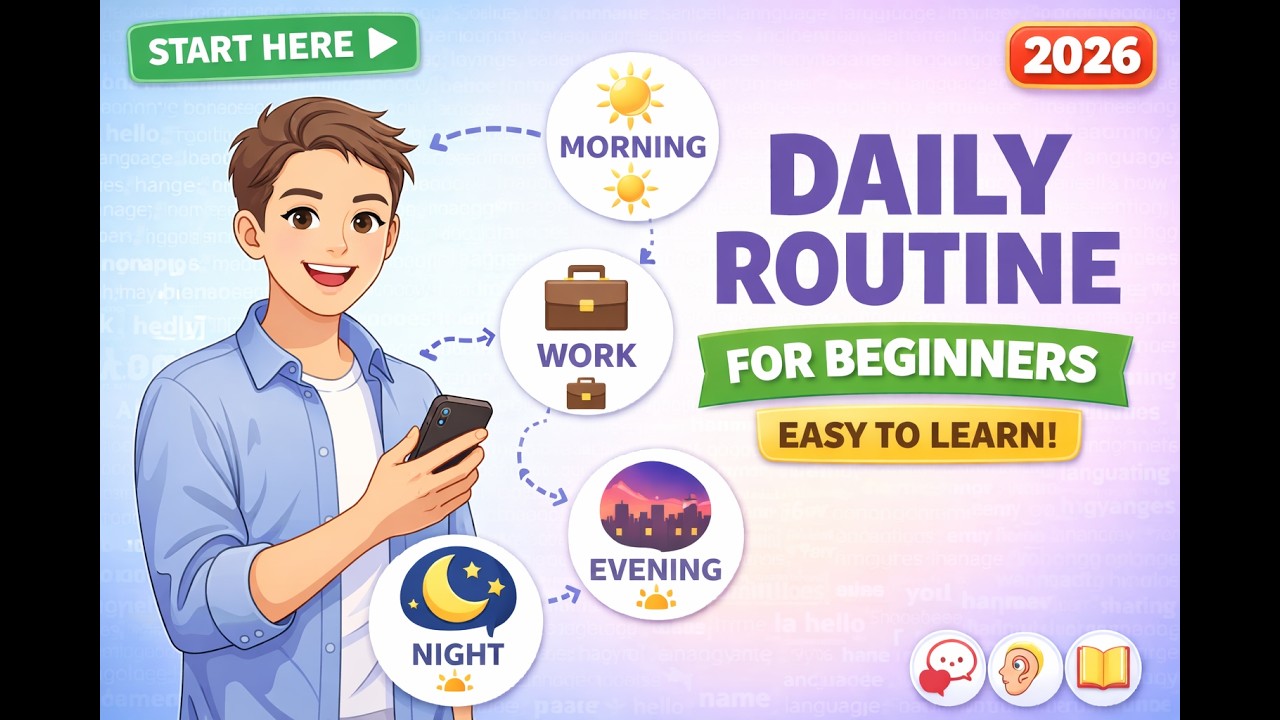 Daily Routine in English for Beginners 2026 | Learn English Conversation Easily