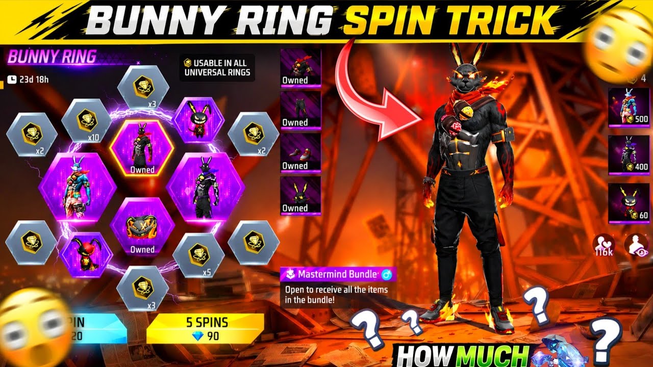 BUNNY RING SPIN TRICK 🤩 || 🐇ALL BUNNY BUNDLE RETURN IN RING EVENT🥳