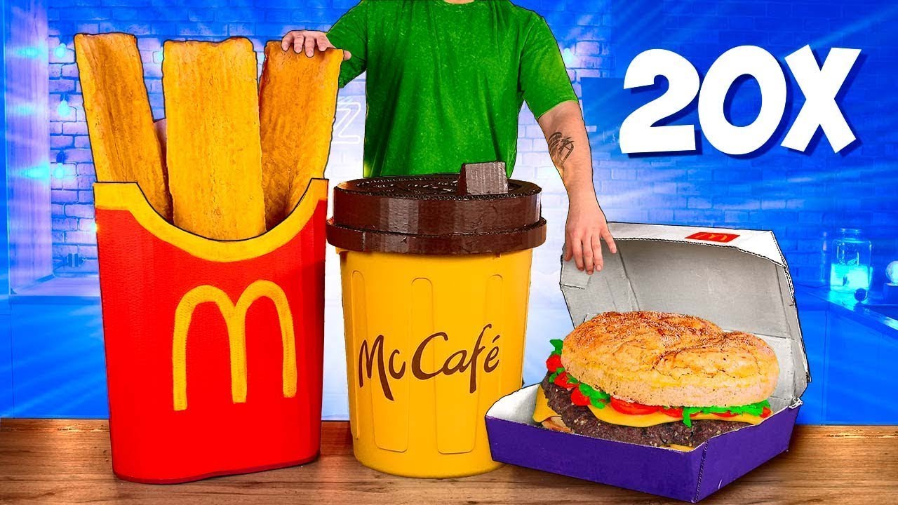 Increased McDonald's menu by 20 times / Giant Big Tasty / Huge French Fries / Big Coffee