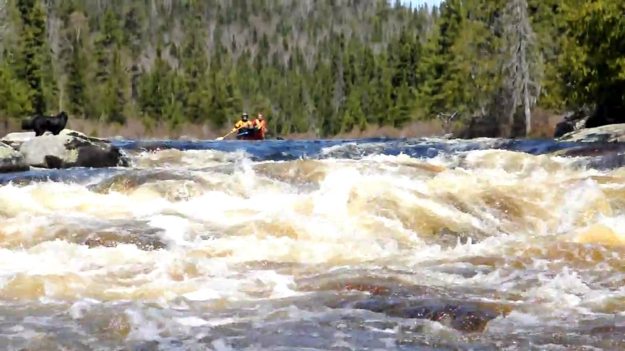 Spinning backwards in a raging rapid