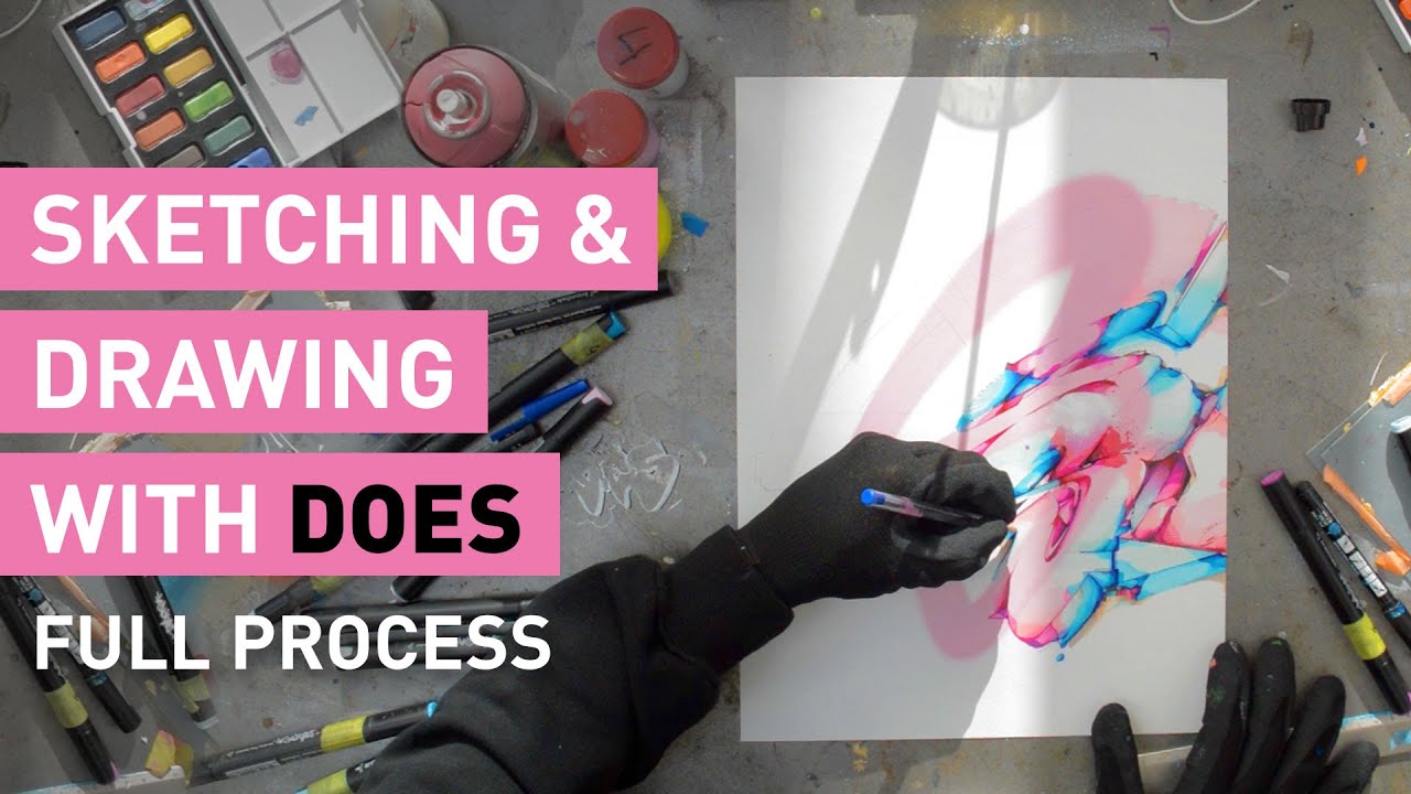 DOES - Letter 'S' | Sketching & Drawing with DOES (Full process video)