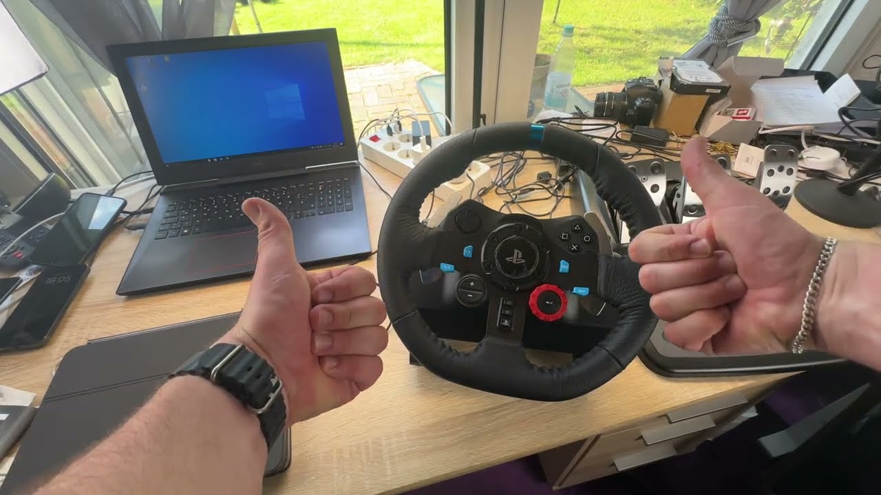 Logitech G29 Driving Force Racing wheel an PC anschließen und an Schreibtisch montieren Anleitung
