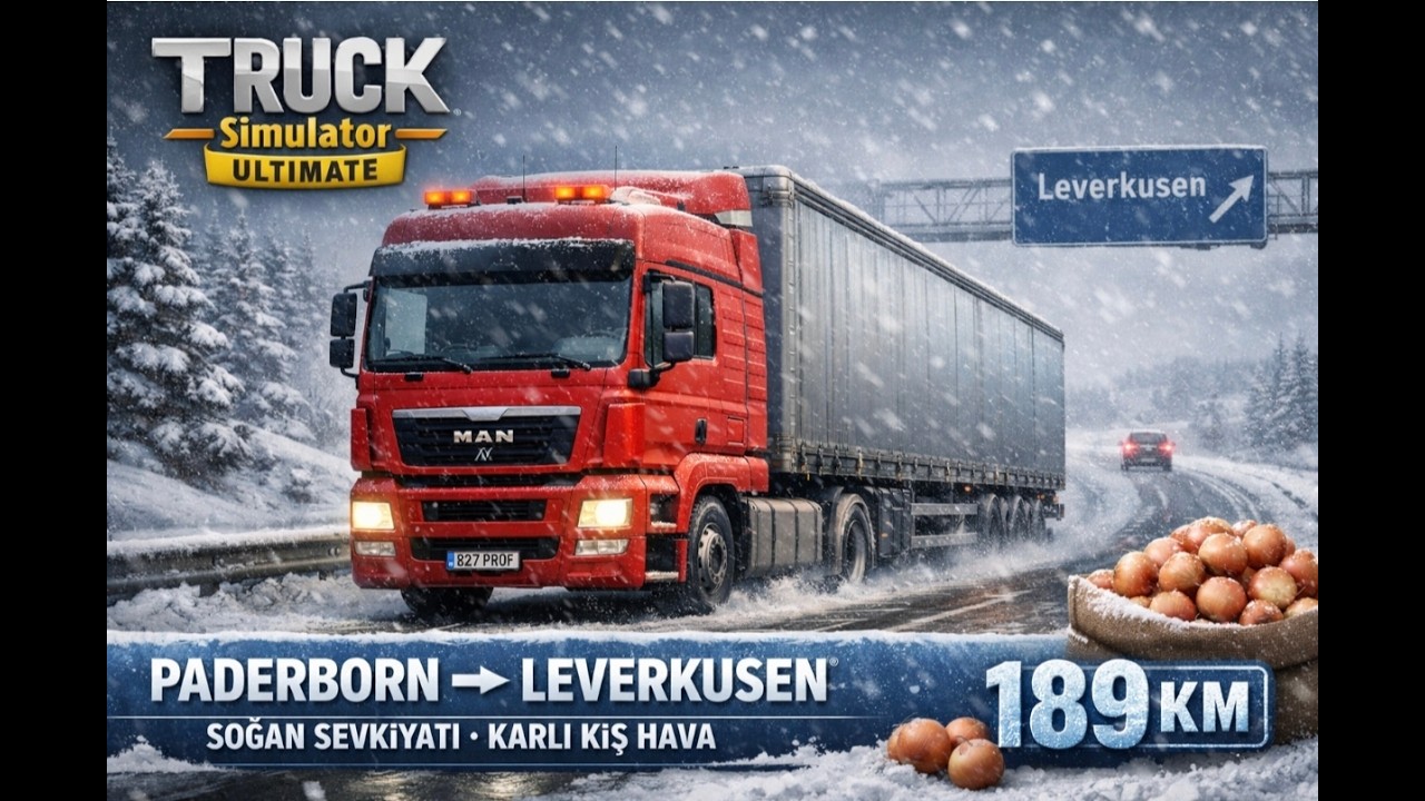 KARLI KIŞ HAVADA SOĞAN SEVKİYATI YAPTIK!!! (PADERBORN - LEVERKUSEN) / TRUCK SIMULATOR : ULTIMATE