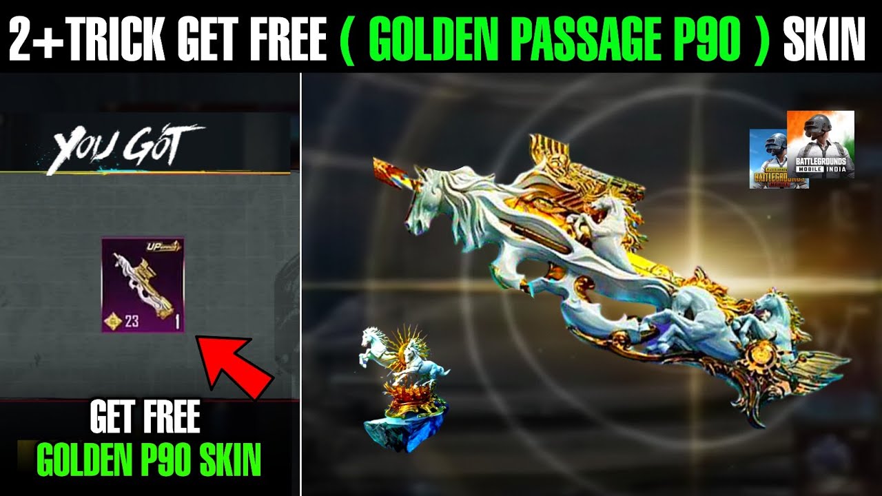2+ Trick Get Free Golden Passage P90 Skin | How To Get Free Lucky Coins In Bgmi Pubg 
