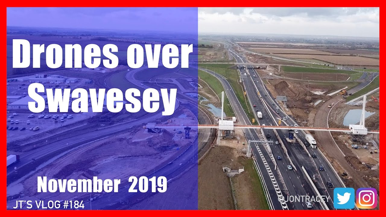 Drones over Swavesey - Building the new A14 - November 2019