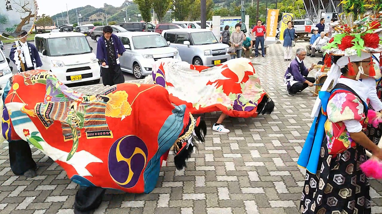 H29年9月24日 荒戸獅子組二連獅子 たからだの里 道の駅にて
