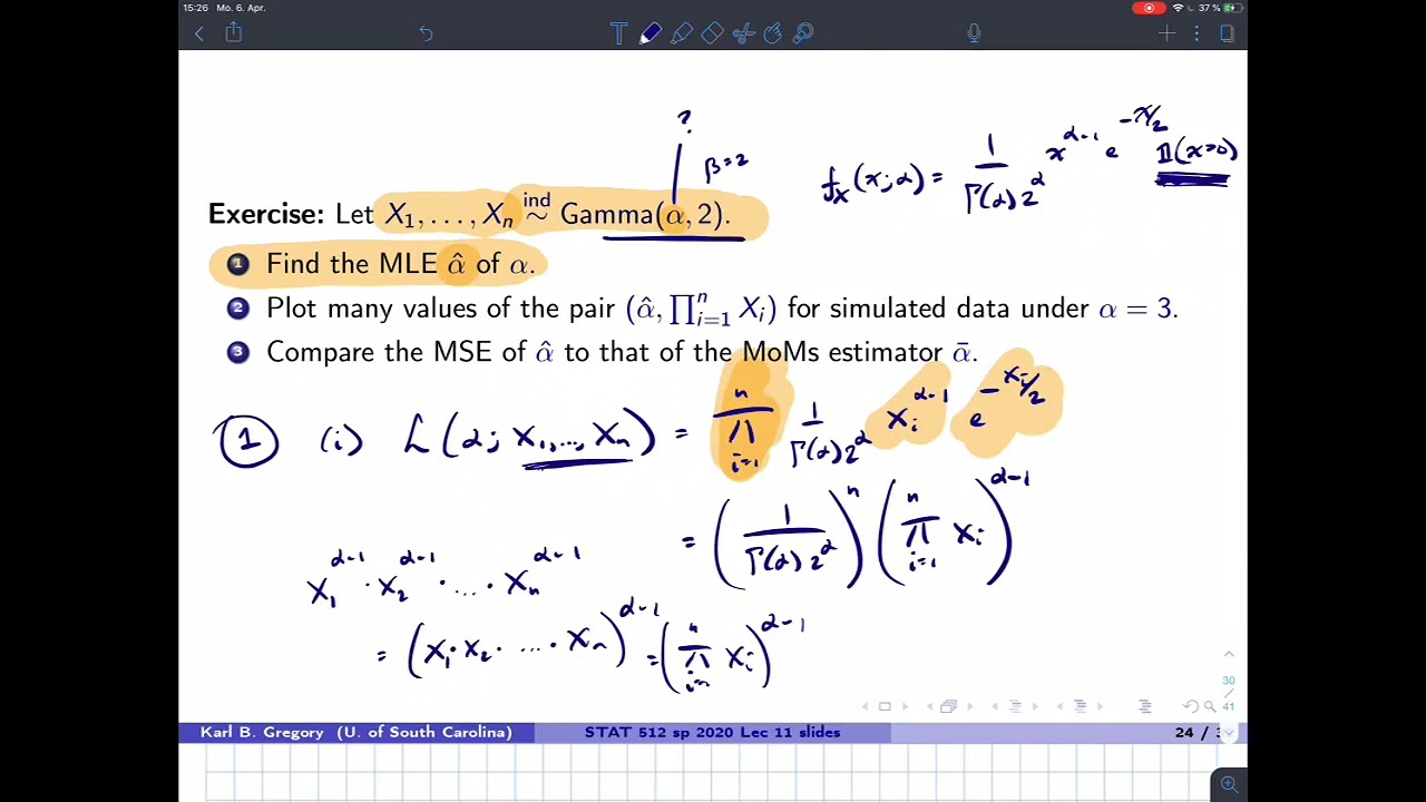 Maximum likelihood estimation, MLE (part 2/2)