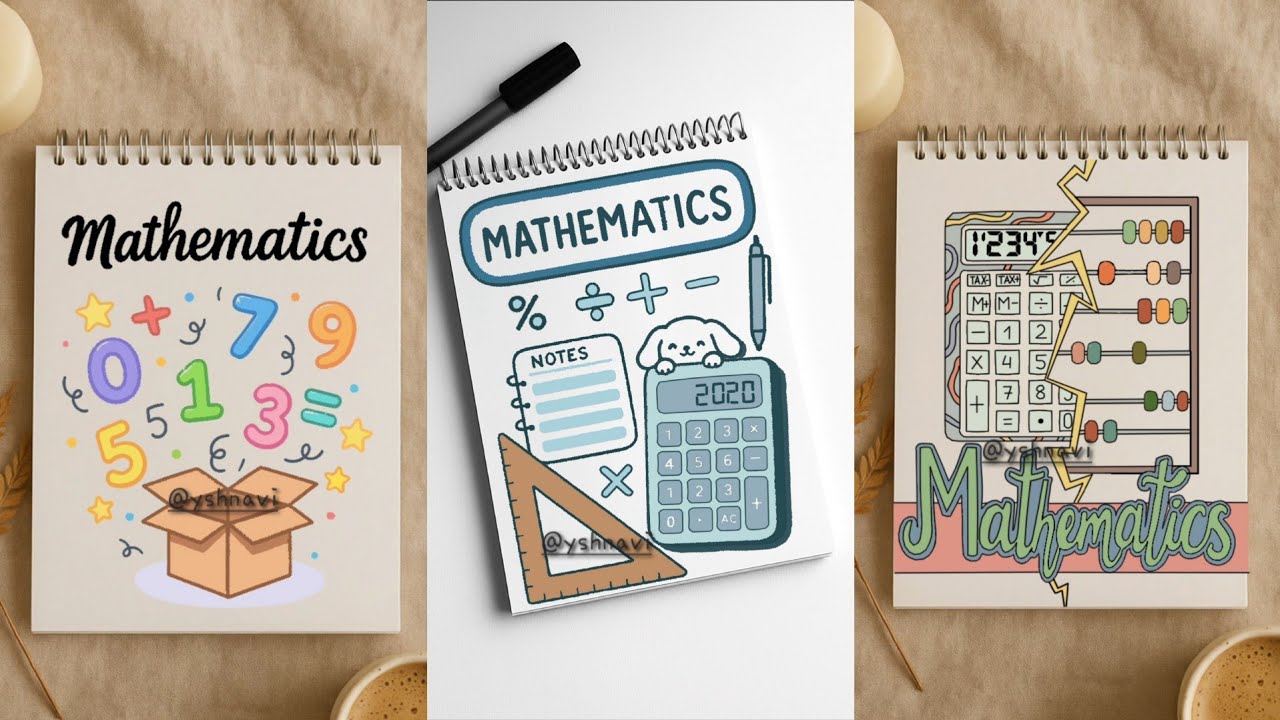 10 Mathematics Front Page Design | Maths Notebook Cover Page for School Project Assignment 