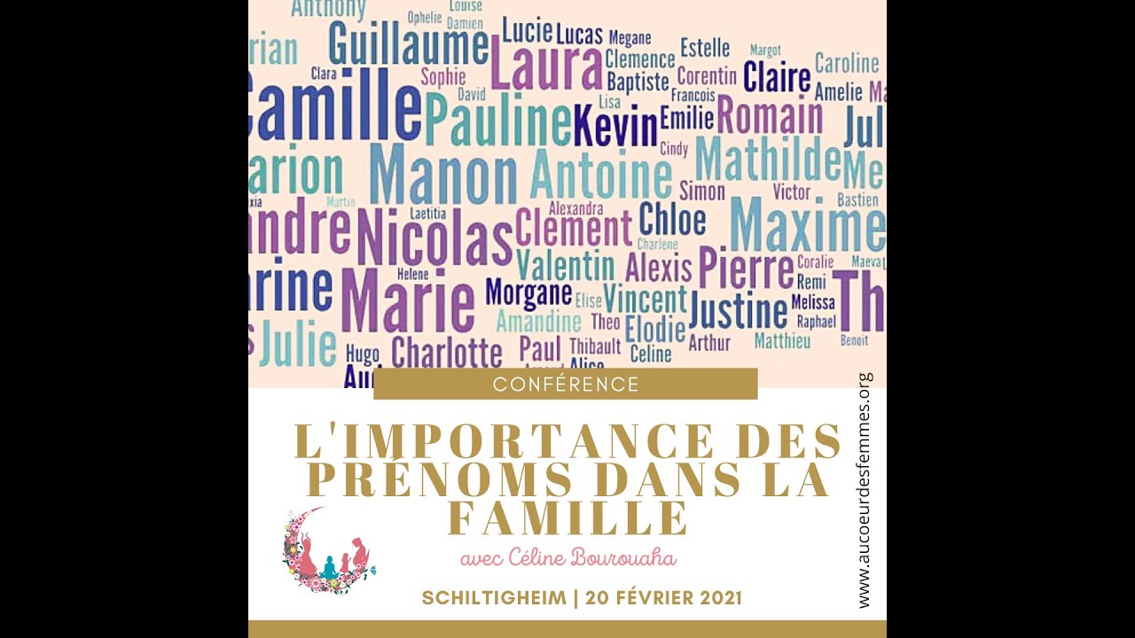 Conférence Céline Bourouaha - L'importance des Prénoms - Strasbourg - Au Coeur des Femmes